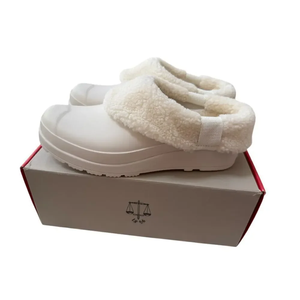NIB Hunter Women's White Willow Play Sherpa Insulated Clog Size 7